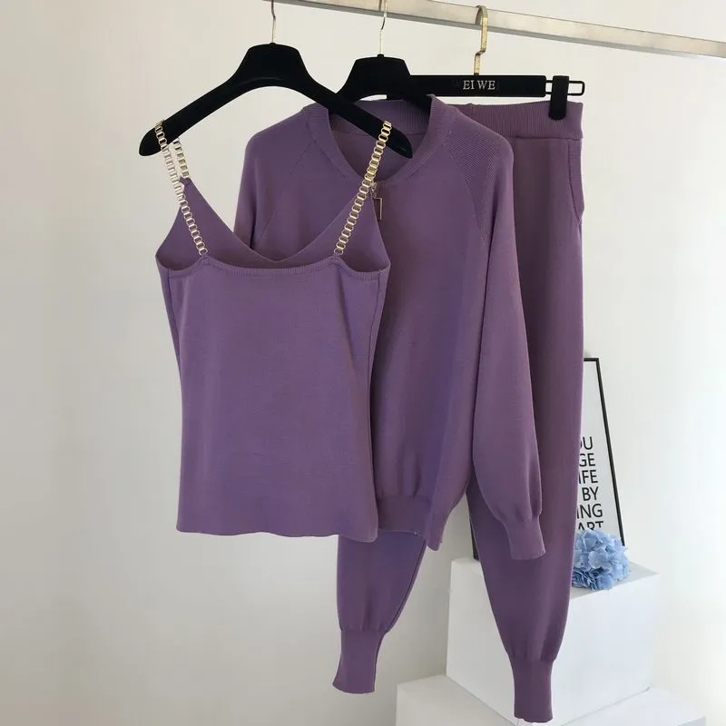 Cozy Knit 3 Pcs Suit