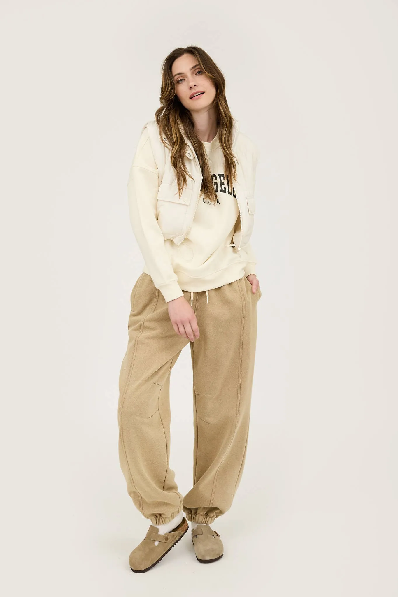 CROPPED ZIP UP CARGO PUFFER VEST