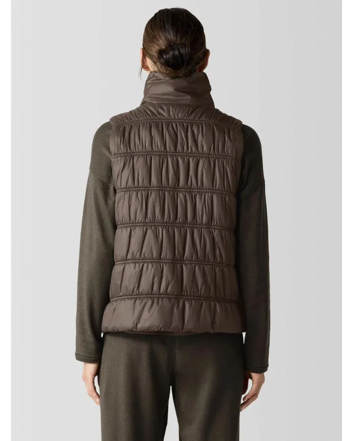 Eileen Fisher High Collar Ruched Vest