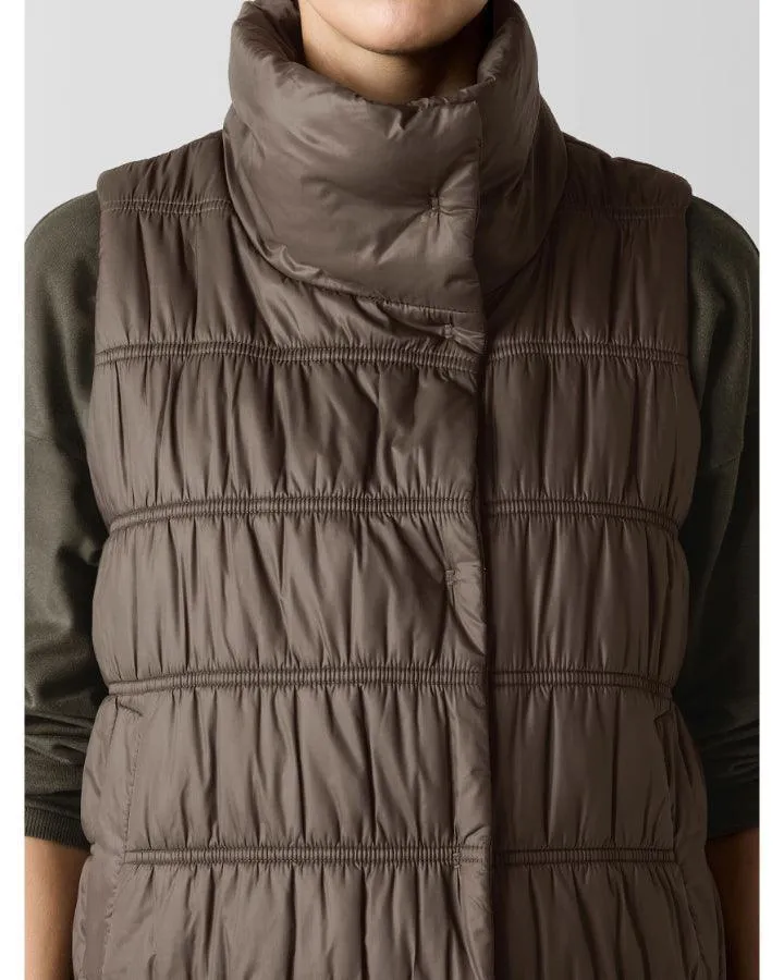 Eileen Fisher High Collar Ruched Vest