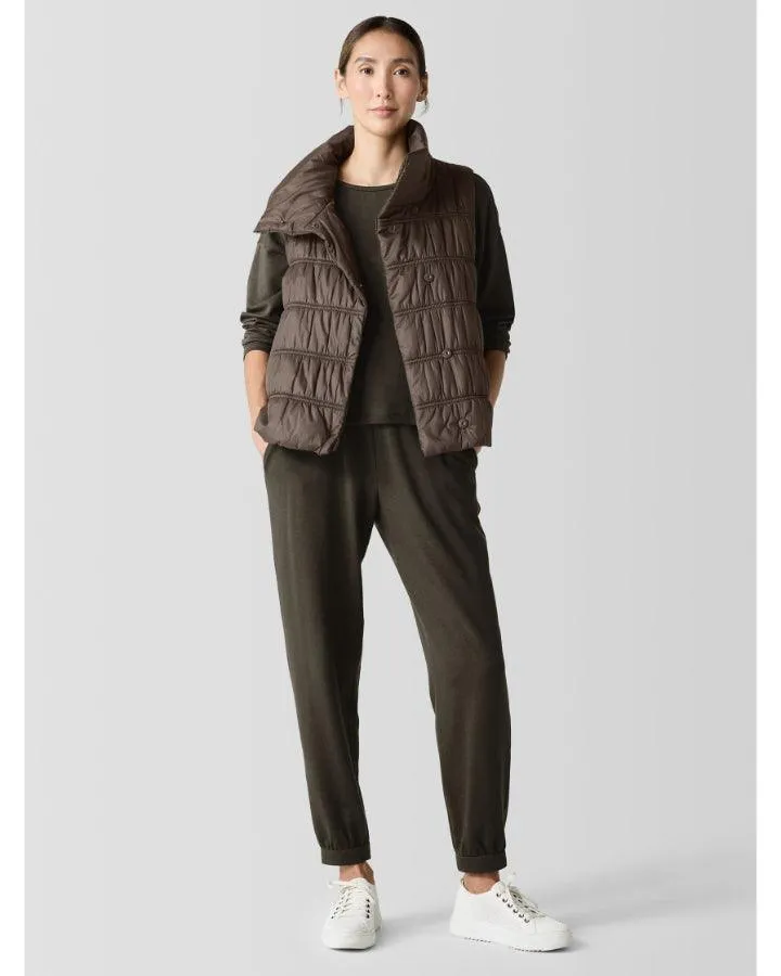 Eileen Fisher High Collar Ruched Vest
